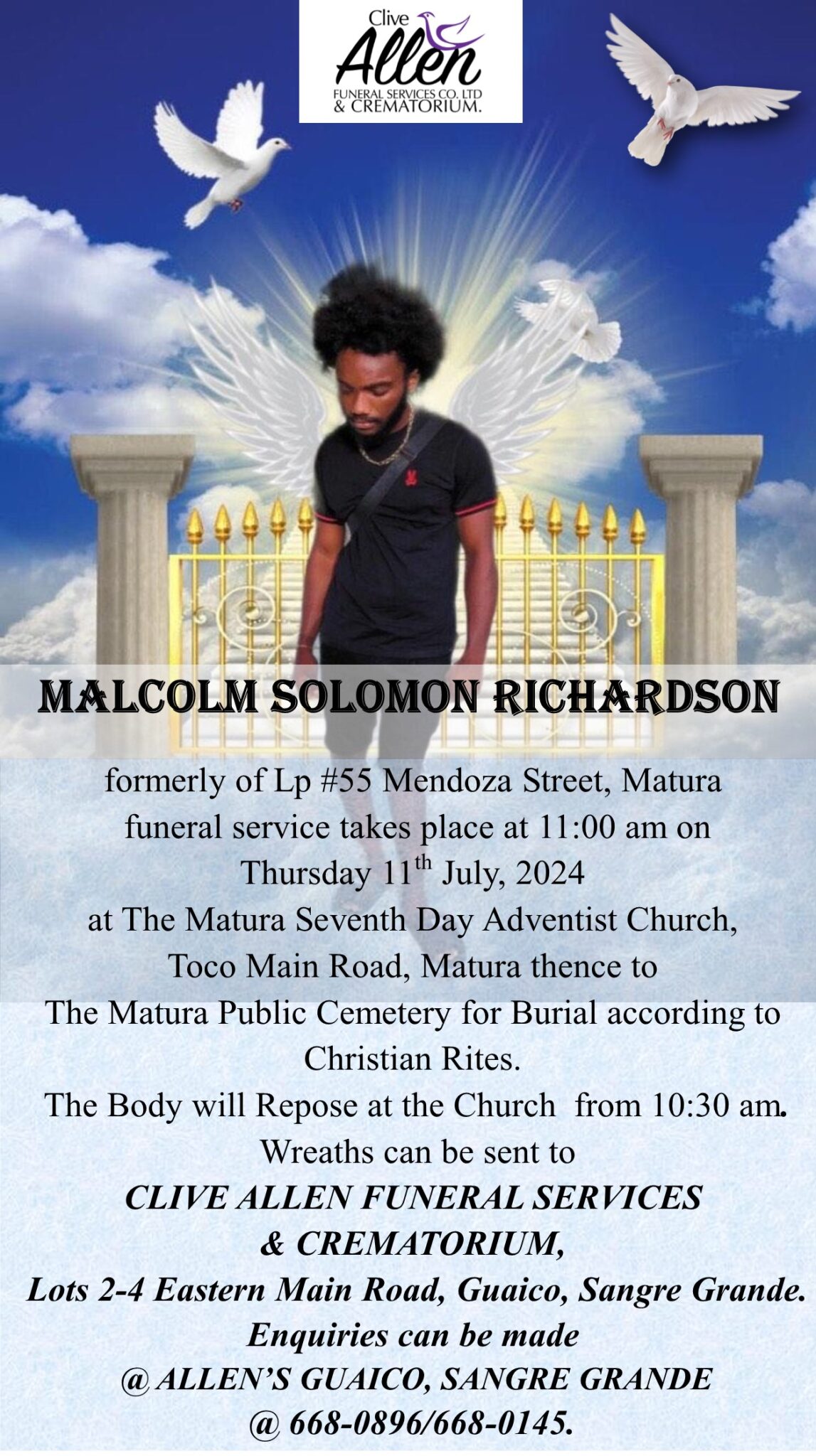 MALCOLM SOLOMON RICHARDSON – Clive Allen Funeral Services Co. Ltd ...