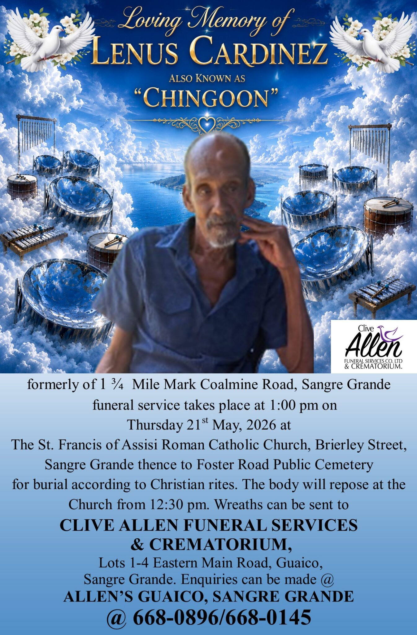 Cardinez LENUS CARDINEZ ALSO KNOWN AS “CHINGOON” – Clive Allen Funeral Services ...